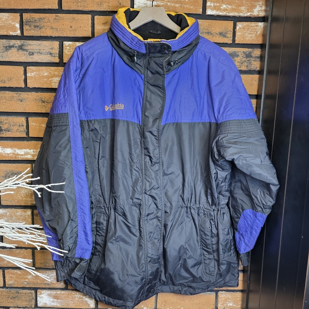 Vtg Columbia Sportswear Women's Large Purple Black Insulated Jacket Warm Ripstop